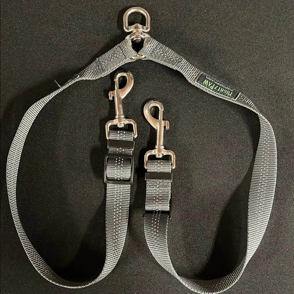 Mighty Paws Nylon Reflective Double Dog Leash